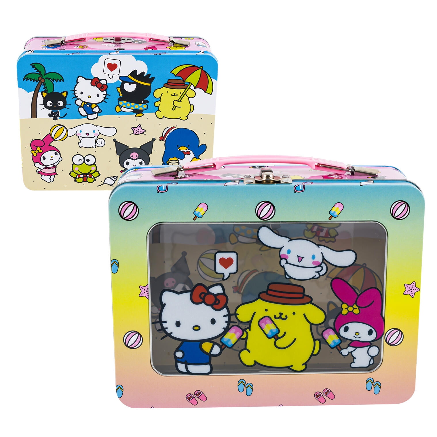 1 PC Hello Kitty & Friends 9 inches Metal Lunch Box- - 3D WINDOW