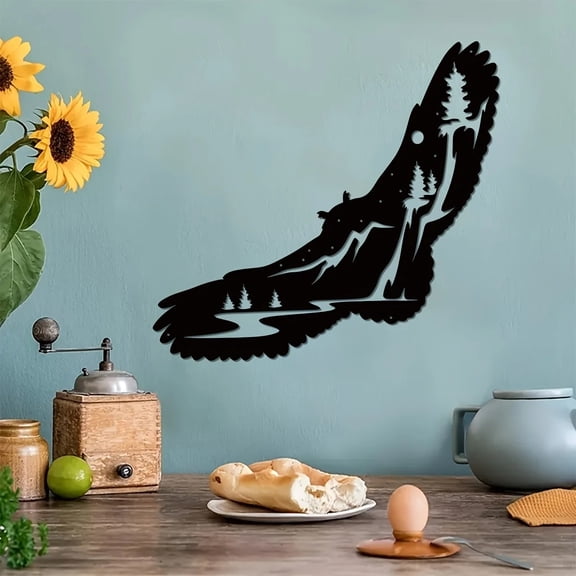 1 PC High Quality Home Decor Indoor Outdoor Black Metal Spread Wings Flying Bird Decorative Hanging Ornament for Bird Lovers as a Personalized Gift