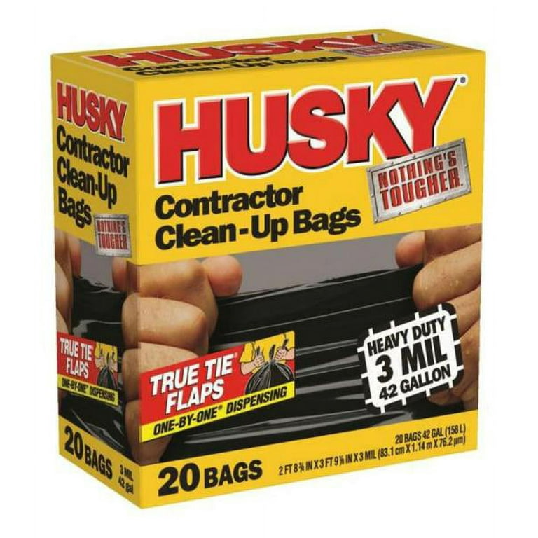 Husky 42 Gallon Contractor Clean-Up 3-Mil Trash Bags (50-Count)