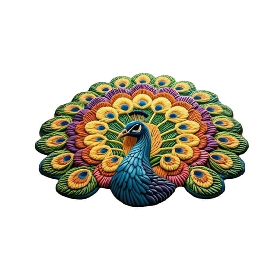 1 PC Interesting Peacock Floor Mat Floor Mats Porch Entrance Door Floor Mats(24"×24",A)