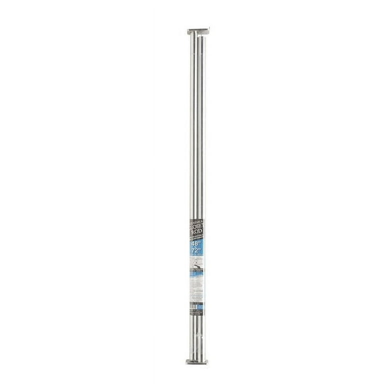 John Sterling Pro 48 in. L X 1 in. D Adjustable Platinum Steel Closet Rod John Sterling Pro 48 in. L X 1 in. D Adjustable Platinum Steel Closet Rod