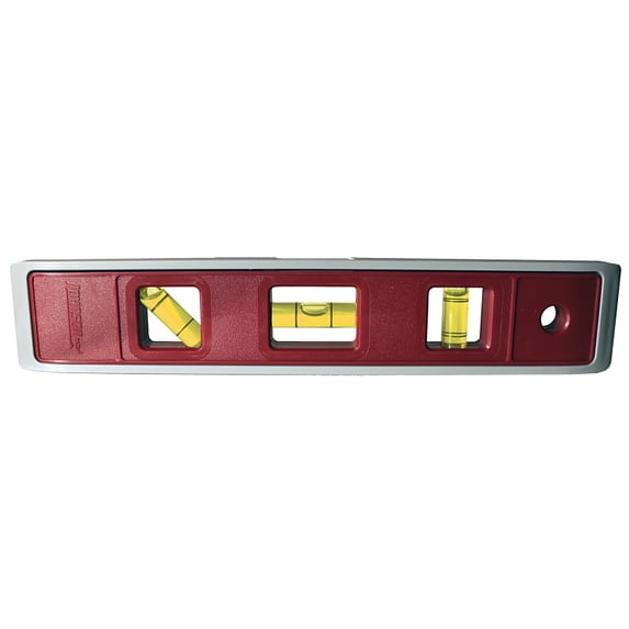Johnson Level 9 In. Magnetic Red Structo-Cast Torpedo Level