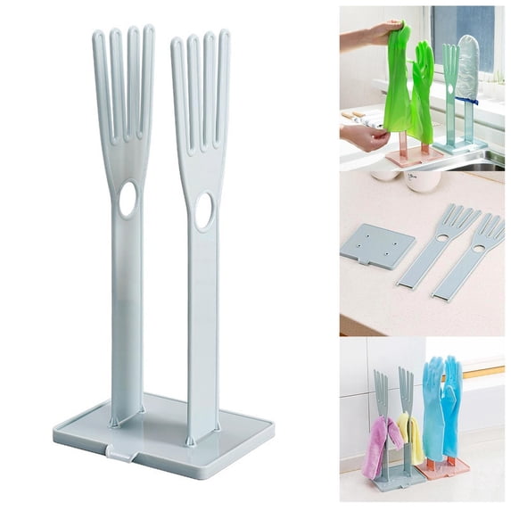 1 PC Kitchen Glove Holder Kitchen Glove Stand Holder Rubber Glover Drying Dryer Rack Reusable Rubber Glove Clothes Drying Rack for Dish Gloves and Rags,Creative Kitchen Tool (Light blue)