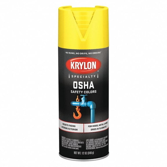 1 PC-Krylon Gloss Safety Yellow OSHA Color Spray Paint 12 oz (6 Pack)