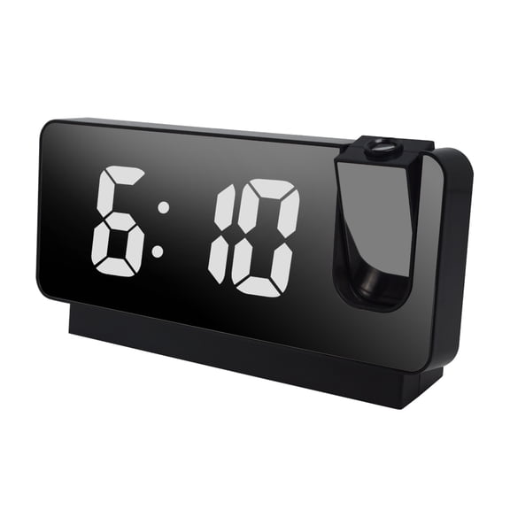 1 PC LED mirror display plug-in alarm clock, time projection, power-off memory function (for plug in use, without battery)