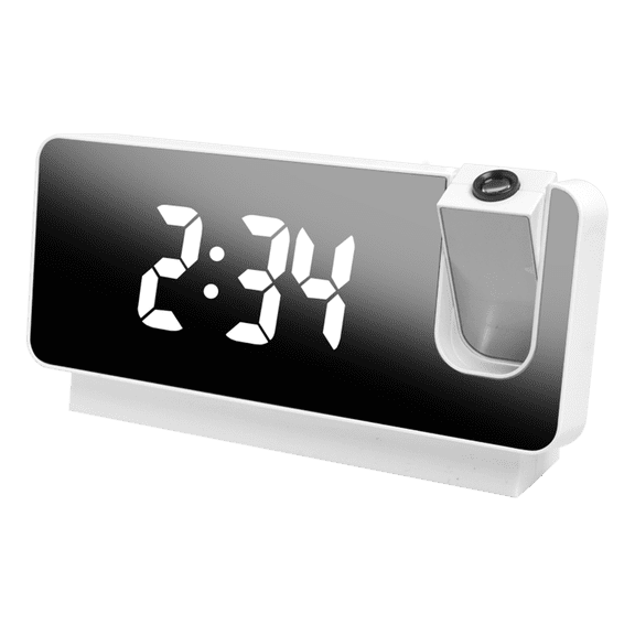 1 PC LED mirror display plug-in alarm clock, time projection, power-off memory function (for plug in use, without battery)