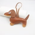 thumbnail image 1 of 1 PC Leather Dachshund Bag Pendant Cute Dog Shaped Keychain Handmade Stuffed Puppy Bag Charm for Tote Purse Backpack, 1 of 1