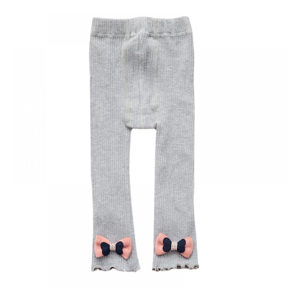 1 PC Little Baby Girls Ankle Length Knit Footless Tights Bowknot Design with Ruffle