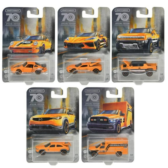 1 PC Mattel DDC Matchbox Moving Parts 70th Anniversary Vehicles Asst(SHIP 1 PC RANDOMLY)