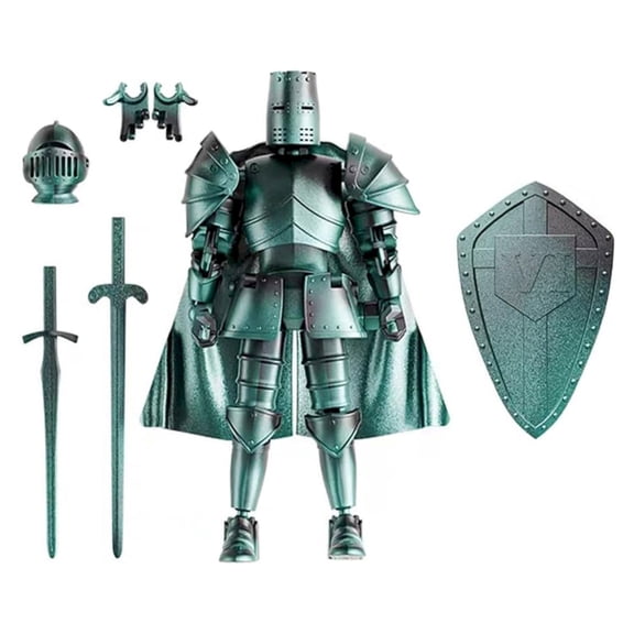 1 PC Medieval Action Figures, Knight Armor Action Figure, Movable Robot Mannequin, 3D Printed Multi-Jointed Movable Action Figure for Home Office Tabletop Decoration and Birthday Gifts