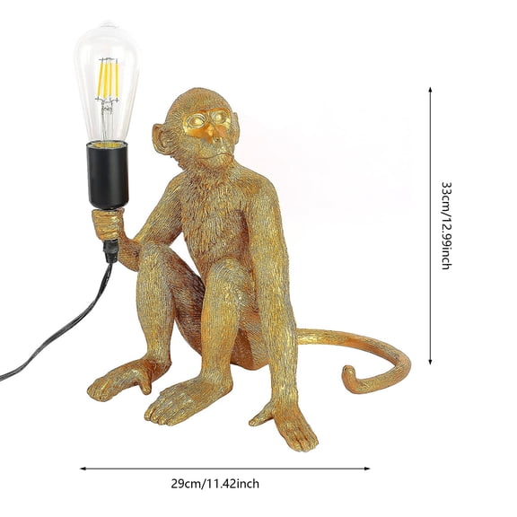 1 PC Modern Gold Monkey Table Lamp Sitting Monkey Light E26 Home/Office Deco