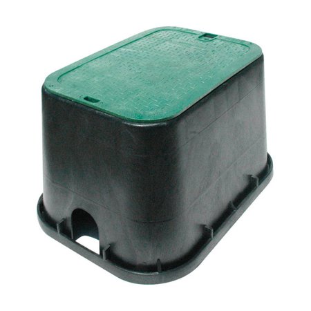 1 PC NDS 14 in. W X 19 in. H Rectangular Valve Box with Overlapping Cover Black