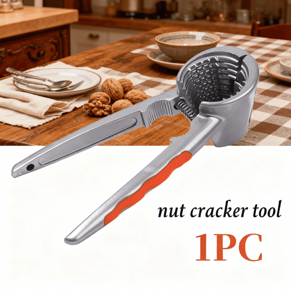 1 PC Nutcracker for all nuts,Premium Nut Cracker for Walnuts,Pecans,Hazelnuts,Chestnuts,and Almonds,Non-Slip Ergonomic Handle,Alloy Material,Rust-Proof and Durable.