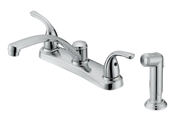 Coastal Elegance Chrome 2-Handle Mid-Arc Kitchen Faucet with Side Spray