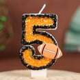 thumbnail image 1 of 1 PC Orange Birthday Number Candle Football Candle with Sequins, Cake Candle Cupcake Decoration Party Decor for Anniversary Celebrations Supplies, Number 5, 1 of 6