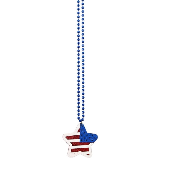 1 PC Patriotic Necklace - Red White Blue Pendant Jewelry for 4th of July, Independence Day, and Memorial Day Celebrations - Summer Holiday Party Accessories (D)