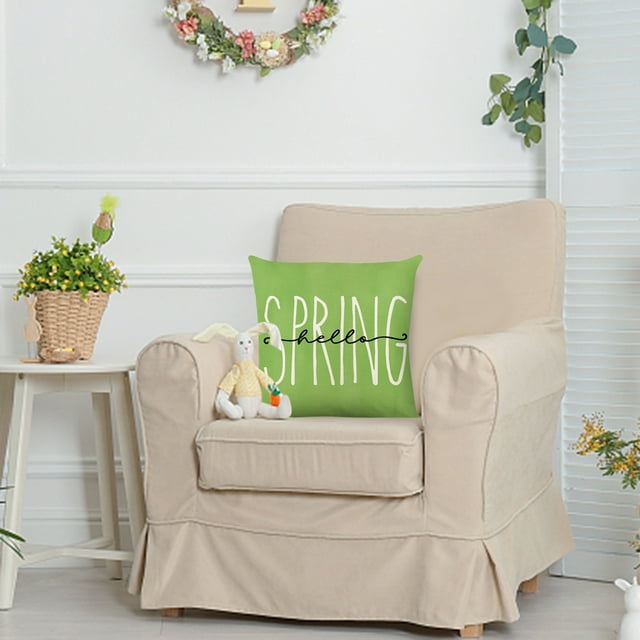 1 PC Pillow Covers Farmhouse Pillow Covers 18x18 Hello Spring Flower