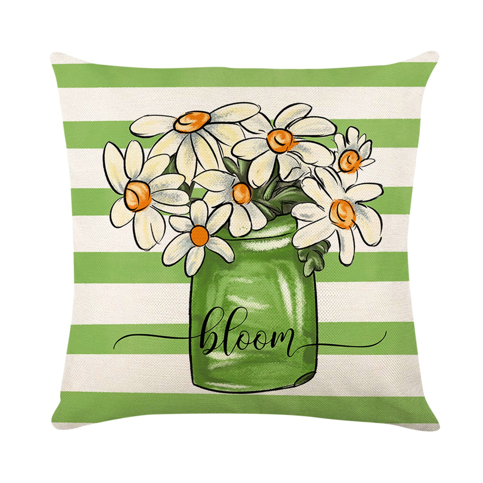 1 PC Pillow Covers Farmhouse Pillow Covers 18x18 Hello Spring Flower