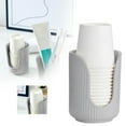 thumbnail image 1 of 1 PC Plastic Bathroom Cup Dispenser with Stylish Vertical Stripes - Disposable Mouthwash Cup Holder Holds 3-4oz Paper Cups for Rinsing Cups on Bathroom Vanity Countertops (Grey), 1 of 9