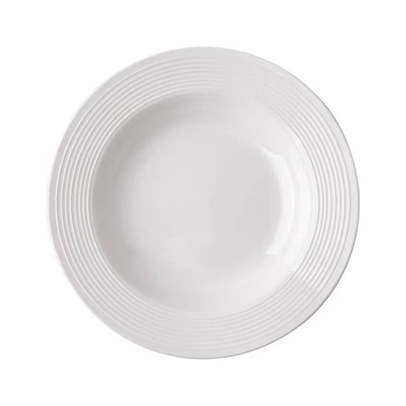 1-PC Pure White Euro Design ABS Restaurant Dinner Plates: 8.74" Heat-Resistant Dishwasher Safe Pasta Steak Plate Set for Hotel Tableware