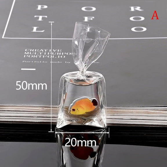 1 PC Resin Goldfish Charms Small Fish In Water Bag Pendant For KeyChain Diy