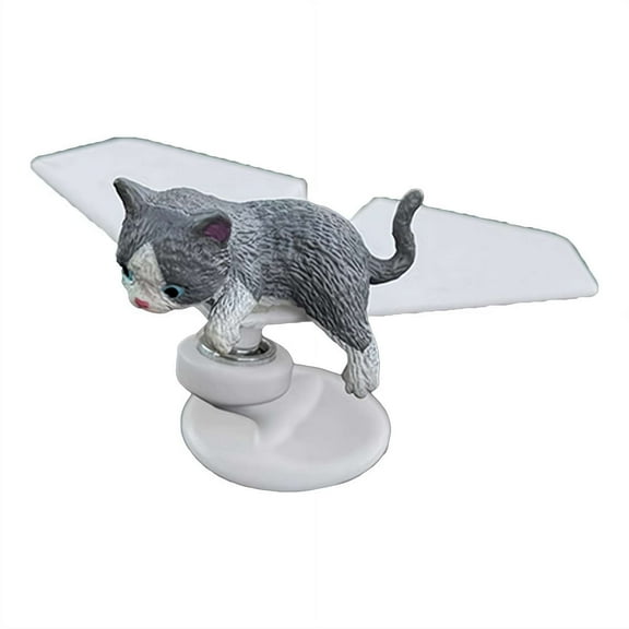 1 PC Rotating Airplane Drift Car Dashboard Ornament with Cute Cat, Unique Interior Decoration for Cars, Office, and Home