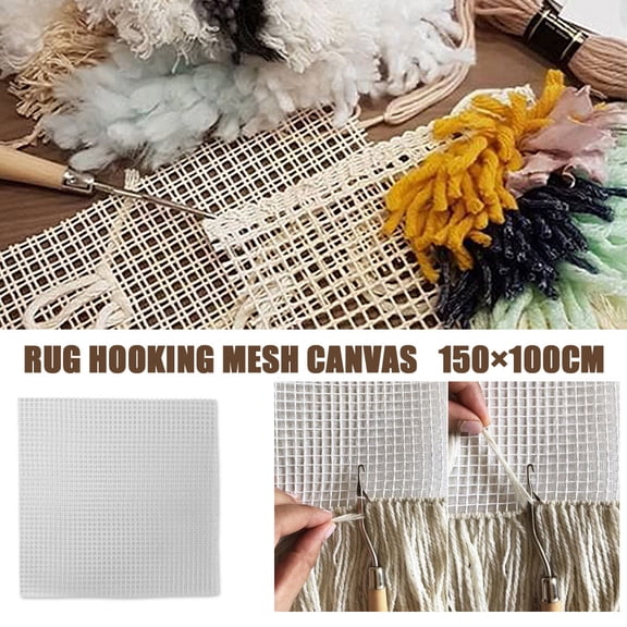 1 PC Rug Hooking Mesh Canvas,Latchs Hook Mesh Canvas(39.4"59",White)