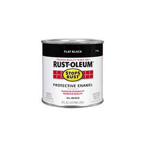 1 PC,Rust-Oleum 7776-730 Stops Rust Oil-Based Enamel Protective Paint, Black, 0.5 Pint