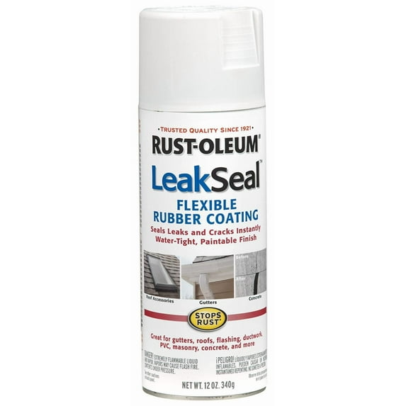 Rust-Oleum Leak Seal Flexible Rubber Sealant - Spray Sealant - 12 Oz, White