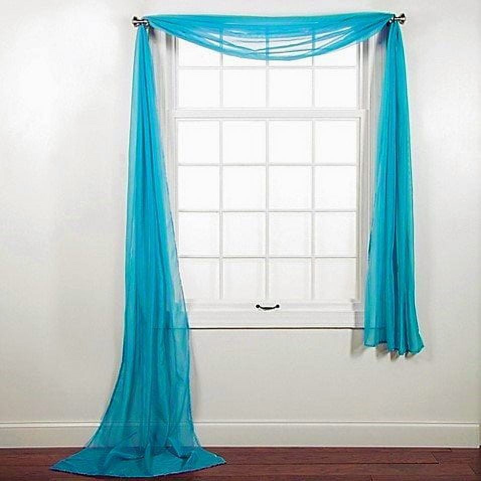 1 PC SOLID AQUA Scarf TURQUOISE Hotel High Quality Elegant Window