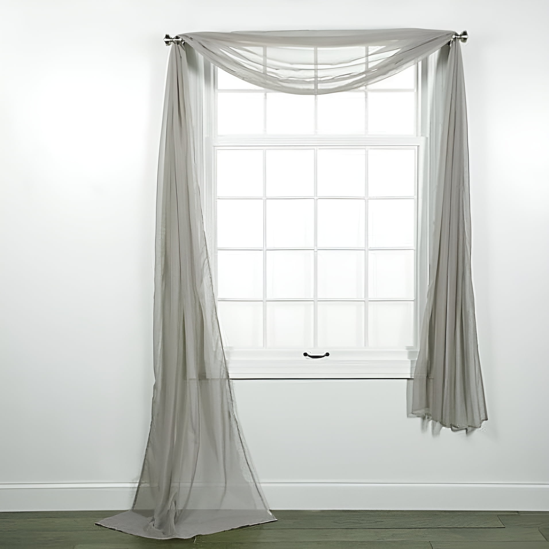 Gxi Ruffle Sheer Curtain Waterfall Valance For Living
