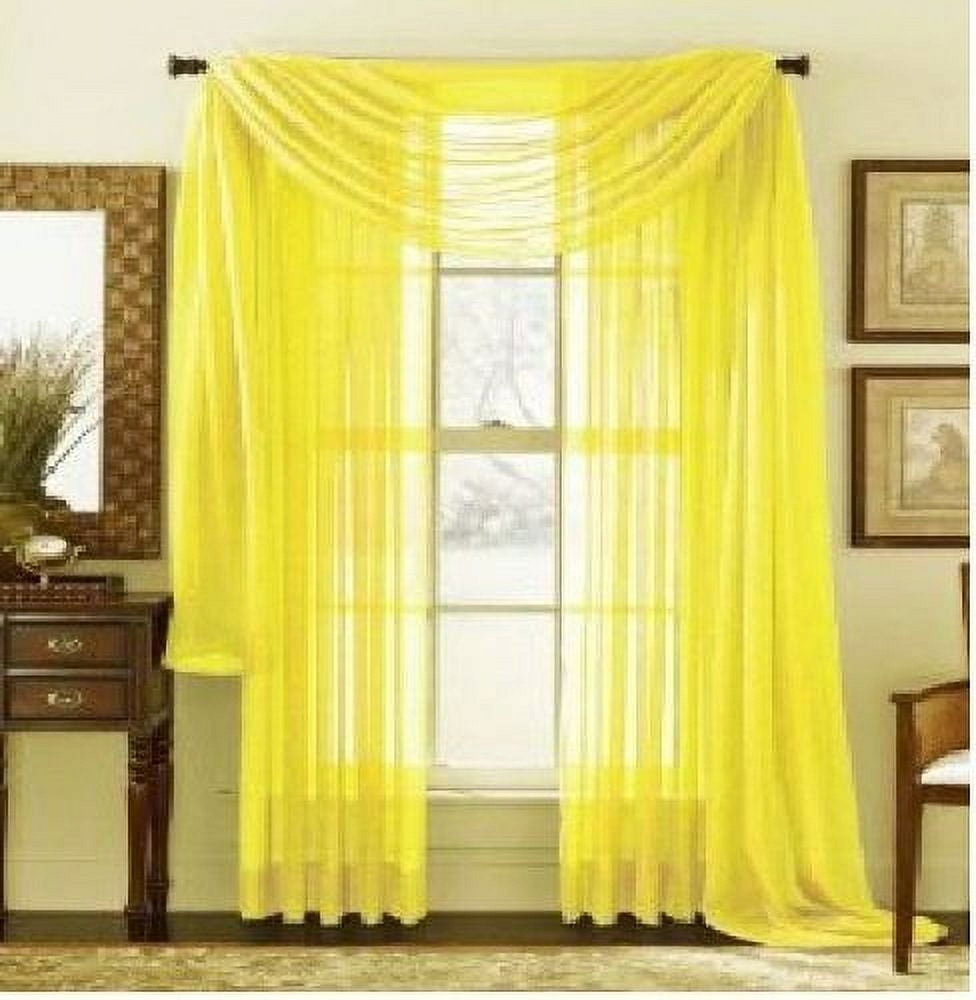 Walmart Hotel Quality Elegant Yellow Window Scarf Valance Curtain Drape ...