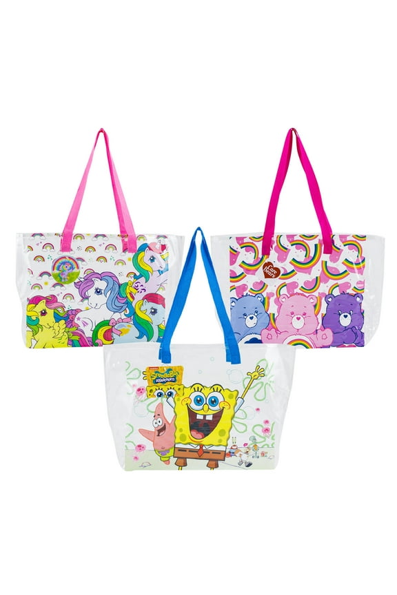 1 PC SPONGEBOB SQUAREPANTS Clear Tote Bag 20" x 13" x 5"- ONLY 1 PC