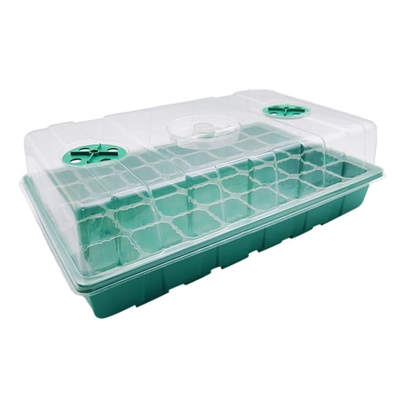 1 PC Seed Starter Tray Kits, Durable Plant Germination Trays with Humidity Vented Domes and Bases, Ideal for Seed Starting, Indoor Gardening, and Greenhouse,Black