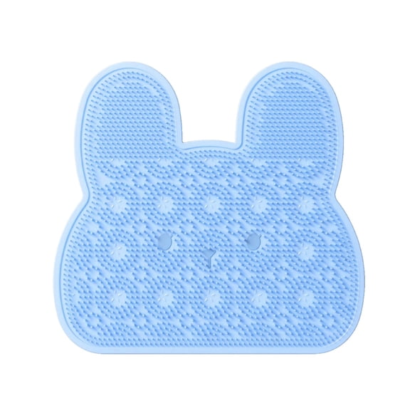1 PC Shower Foot & Back Scrubber Mat Hands Free Foot Massager Mat with Non-Slip Suction Cups, Wall Mounted Silicone Bathroom Wash Foot Pad Exfoliating Dead Skin Foot Brush (Blue)