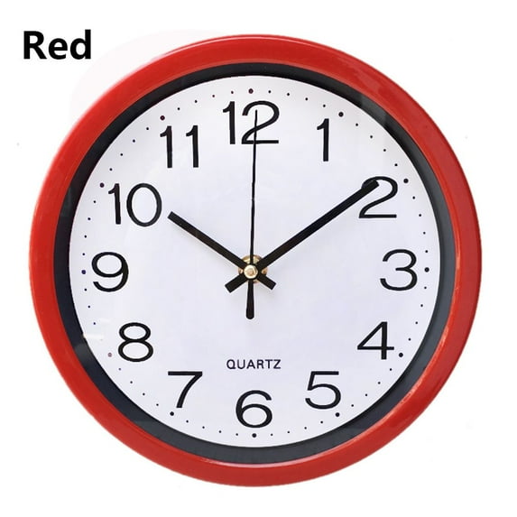 1 PC Simplicity Bedroom Home Decor Kitchen Quartz Bell Silent Wall Clock Sweep Second Movement RED