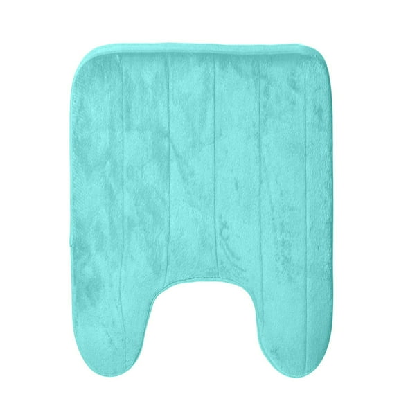 1 PC Slow U-shaped Memory Cotton Floor Mat Bathroom Floor Mat Toilet Floor Mat(15.7"×23.6",Light Blue)
