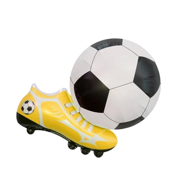 1 PC Soccer Balloons, 3D Football Balloons Cleats Sneaker for Party Decorations, Reusable Foil Mylar - Helium & Air Inflatable, Great for Soccer Themed Birthday & Game Day(Yellow)