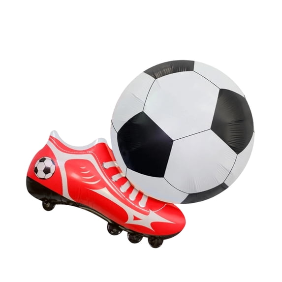 1 PC Soccer Balloons, 3D Football Balloons Cleats Sneaker for Party Decorations, Reusable Foil Mylar - Helium & Air Inflatable, Great for Soccer Themed Birthday & Game Day(Red)