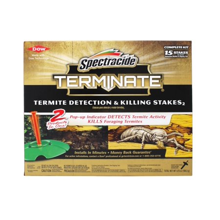 Spectracide Terminate Termite Detection & Killing Stakes Complete Kit, Pop-up Indicator, 15 Stakes