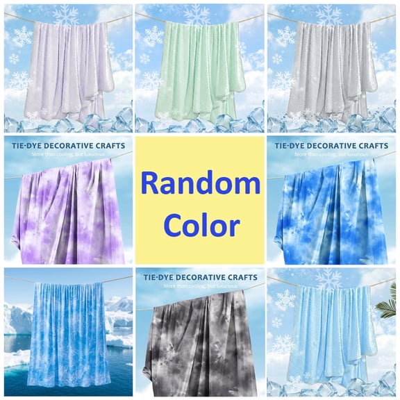1 PC Summer Ultrasonic Cooling Blanket, Breathable Temperature Reducing Air Conditioning Quilt, Washable Household Nap Throw Blanket for Heat Sensitive People,Multicolor,Throw