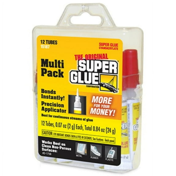 1 PC,Super Glue 15187 PDQ Tray with 12 Super Glue Tubes, 2 Grams