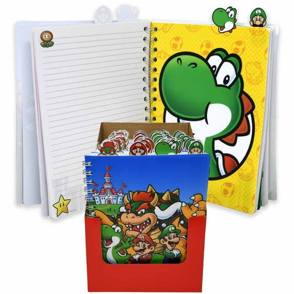 1 PC Super Mario Tabbed Spiral 96pg Journal in PDQ
