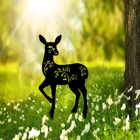 1 PC Superior Black Metal Garden Creature Ornamental Ground Pegs, Perfect for Outdoor Customized Gifts and Essential Garden Beautification Items.