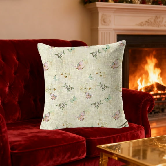 1 PC Throw Pillow Cover for Couch Butterflies Bed Sofa Pillow Case Decorative Square Cushion Cover for Home Decor, 17.7"X17.7"