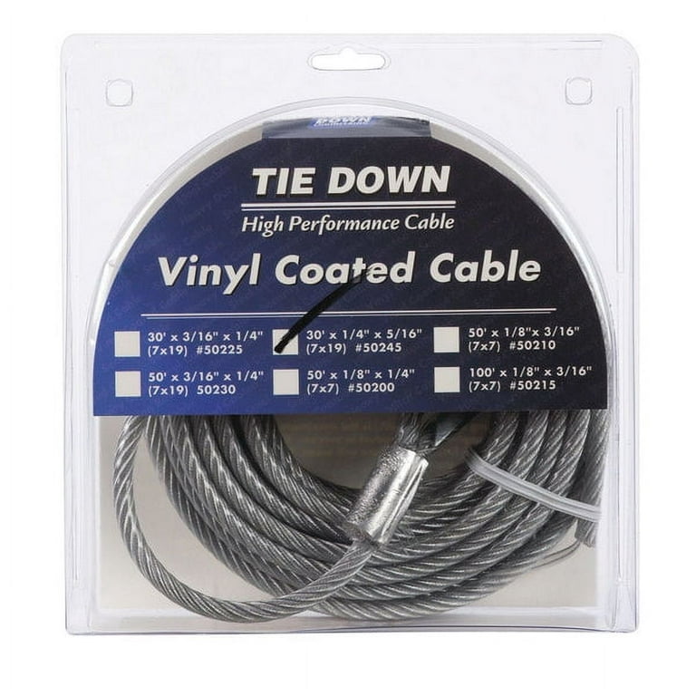 Tie Down Engineering Galvanized Galvanized Steel 1/4 in. D X 50 ft. L Aircraft Cable Tie Down Engineering Galvanized Galvanized Steel 1/4 in. D X 50 ft. L Aircraft Cable
