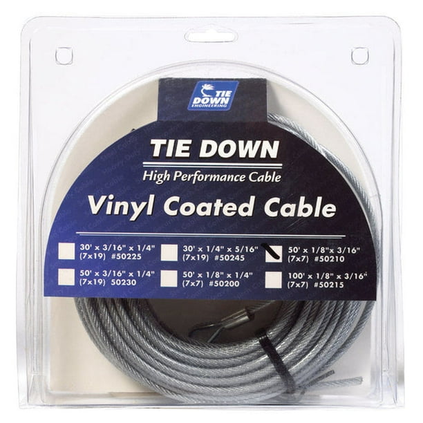 Tie Down Engineering Galvanized Galvanized Steel 1/8 in. D X 50 ft. L Aircraft Cable Tie Down Engineering Galvanized Galvanized Steel 1/8 in. D X 50 ft. L Aircraft Cable