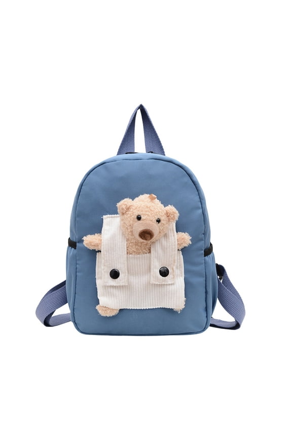 1 PC Travel Backpack,Cute Custom BookBag with Detachable Bear,Large Capacity Backpack,Travel Backapck for Women/Men Casual Laptop Bookbag for Birthday Gift,Christmas Gift,8.6x11 in(Blue)