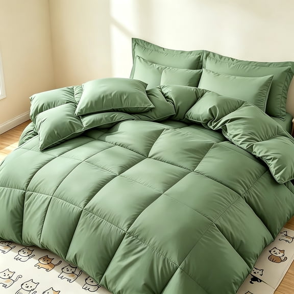 1 PC Twin All-season Bedding, Soft And Comfortable, Breathable All-season Quilt Set, Box-style Sewn Solid Color