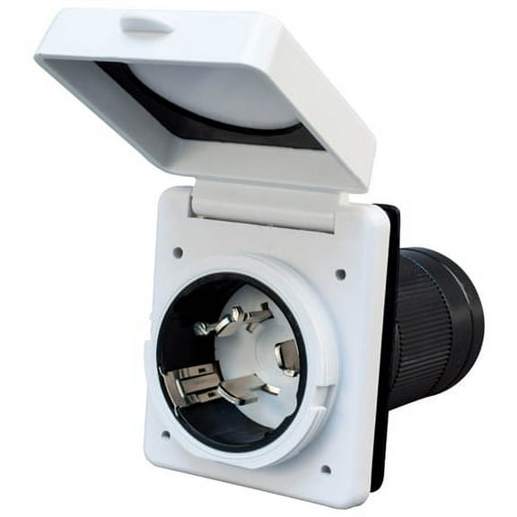 1 PC-Valterra A10-50INVP Mighty Cord 50 Amp Power Inlet - White